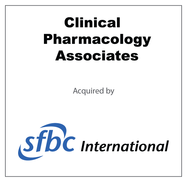 Clinical Pharmacology Associates Acquired by SFBC International August 4, 2003