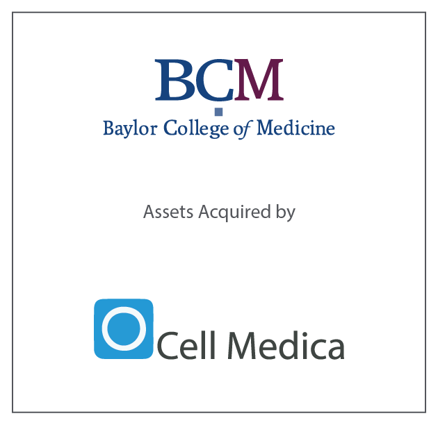Baylor College of Medicine (BDC) assets acquired by Cell Medica June 17, 2016