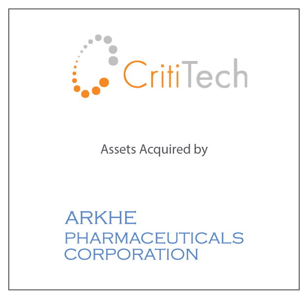 CritiTech Assets Acquired by Arkhe Pharmaceuticals Corporation