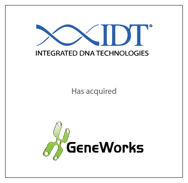IDT acquired the Oligo Manufacturing Business of GeneWorks February 8, 2017