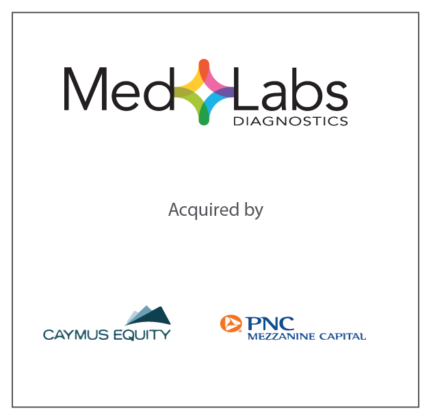 MedLabs Diagnostics Recapitalized by Caymus Equity and PNC Mezzanine Capital April 3, 2018